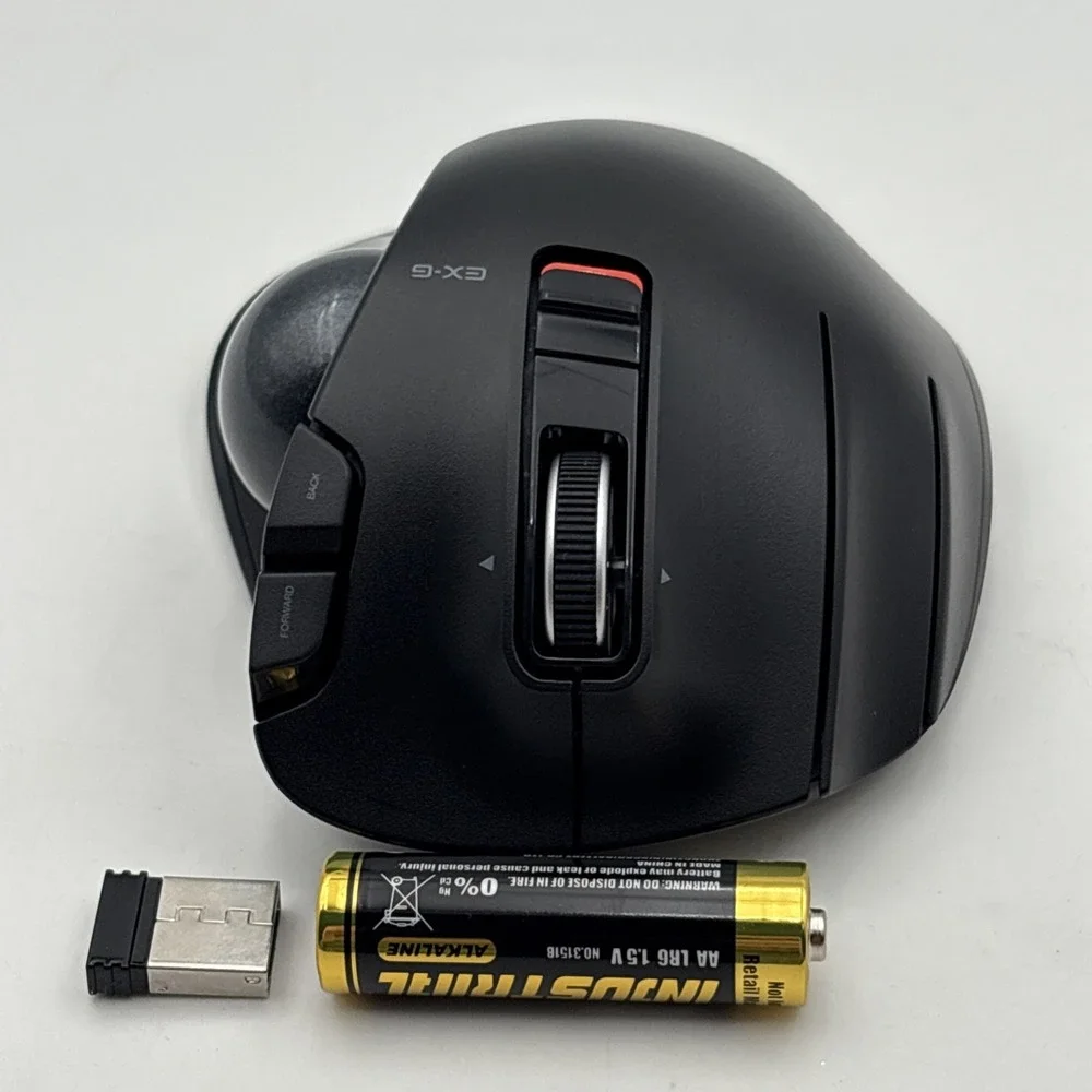ELECOM EX-G Left-Hand Wireless Trackball Mouse Black M-XT4DRBK w/ USB Receiver